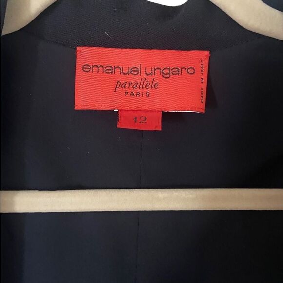 Vintage Emanuel Ungaro Navy Button-Front Dress, Italian Size 12 - Picture 3 of 5